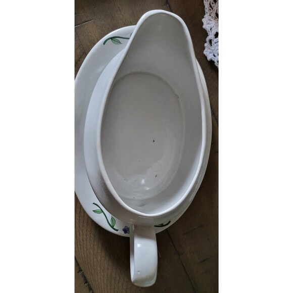 INTERNATIONAL Tableworks TERRACE BLOSSOMS - Gravy Boat with Underplate - Picture 2 of 7